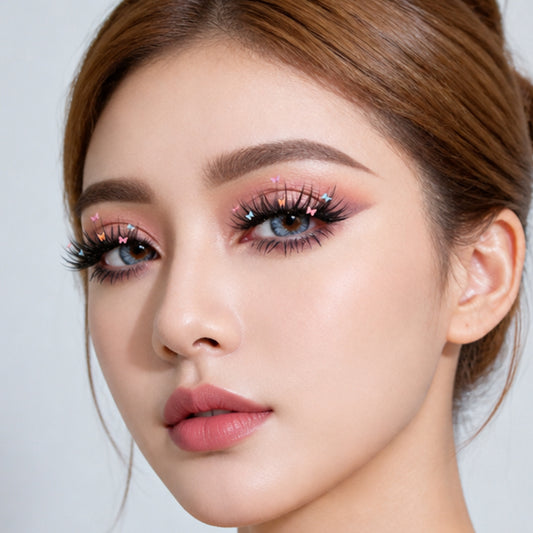 7D False Eyelashes with Colorful Butterfly