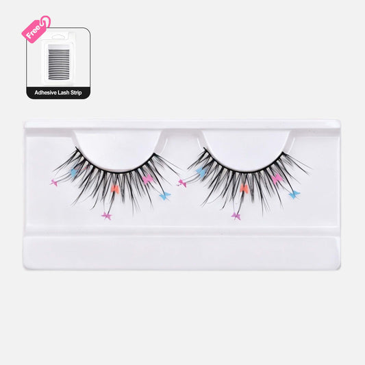 7D False Eyelashes with Colorful Butterfly