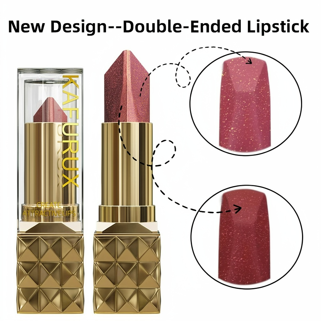 4-Piece Glitter Metallic Two-Tone Matte Pearlescent Lipstick Set