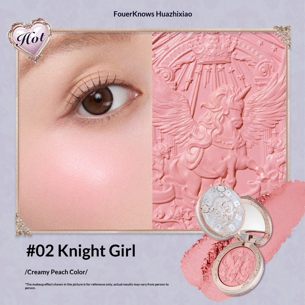 Knight Unicorn Strawberry Rococo Embossed Blush 5g
