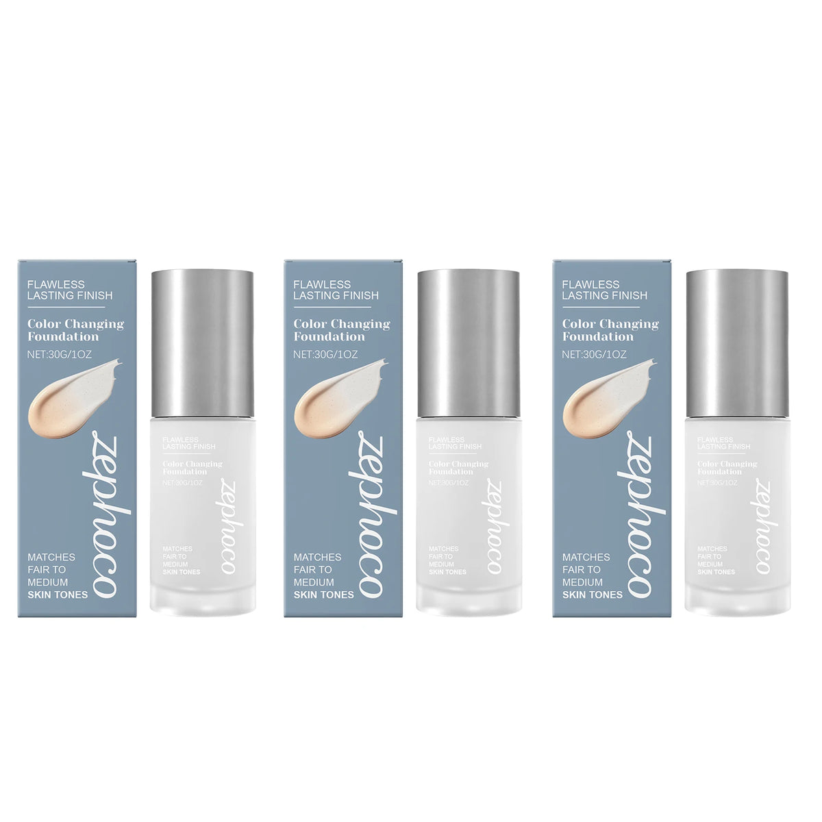 Color Changing Waterproof Foundation for Fair to Medium Skin Tones