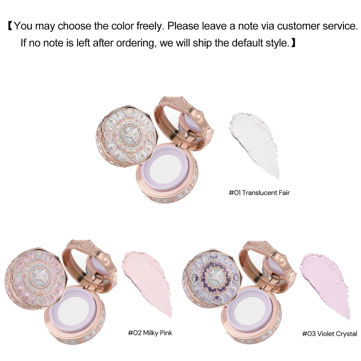 Knight Unicorn Makeup Set with Eyeshadow, Blush, Lipstick and Loose Powder