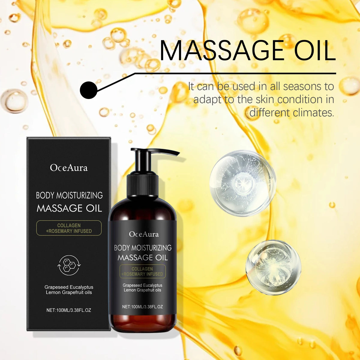100ml Lightweight Moisturizing Body Massage Oil