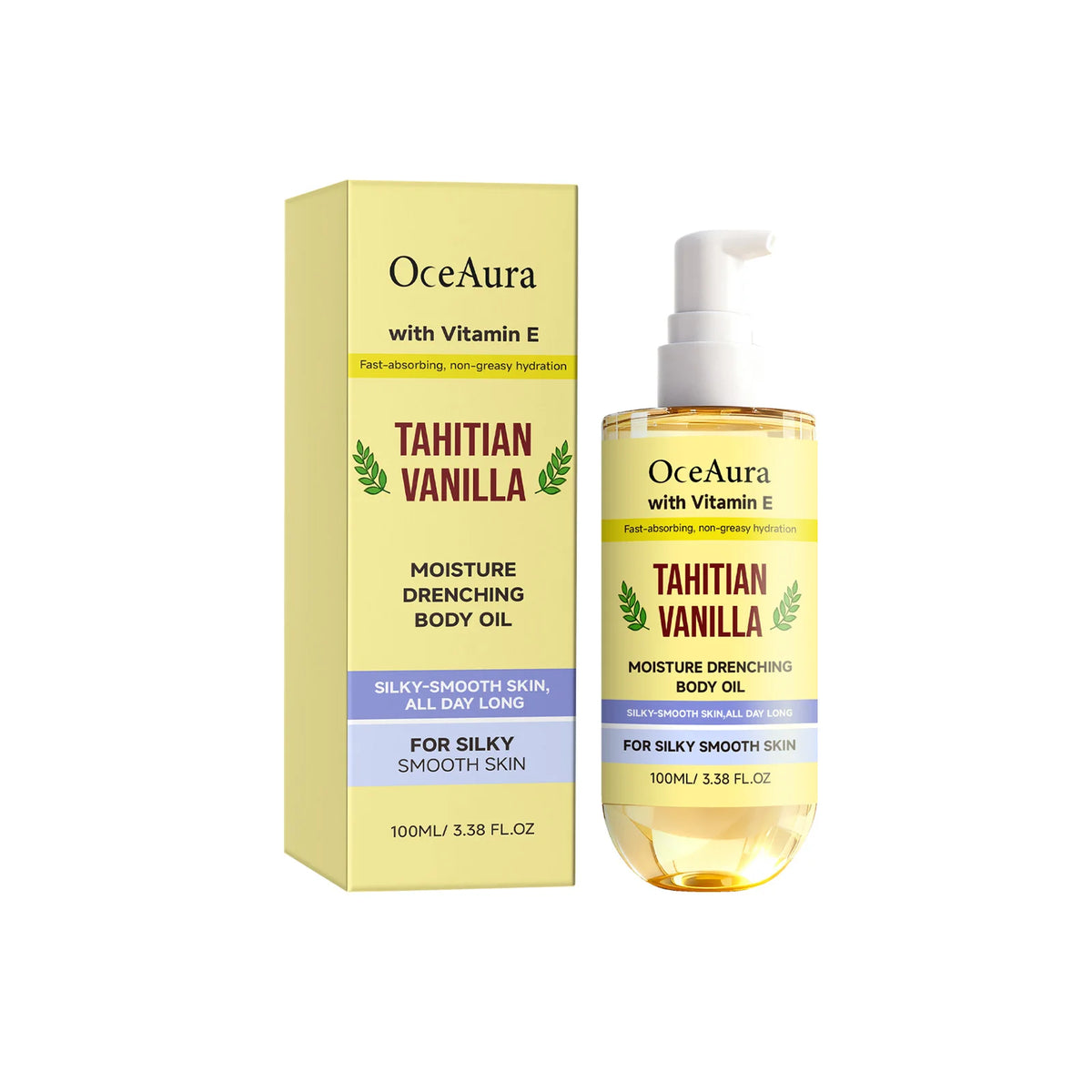 OceAura Vanilla Moisturizing Body Oil with Long Lasting Fragrance