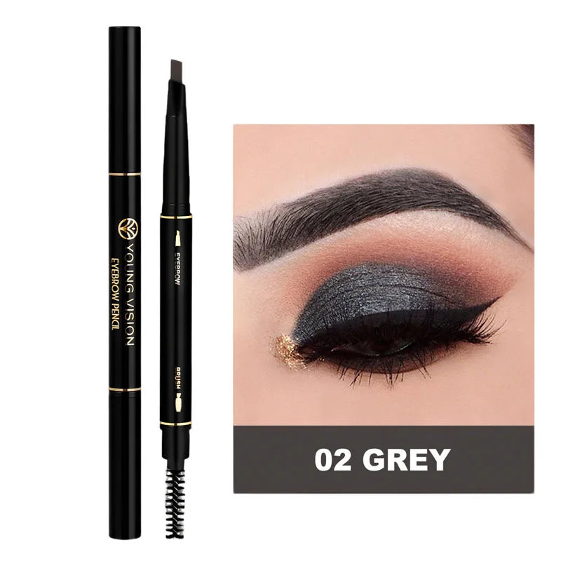4-Piece Face Makeup Set with Foundation, Eyebrow Pencil, Lipstick, and Powder