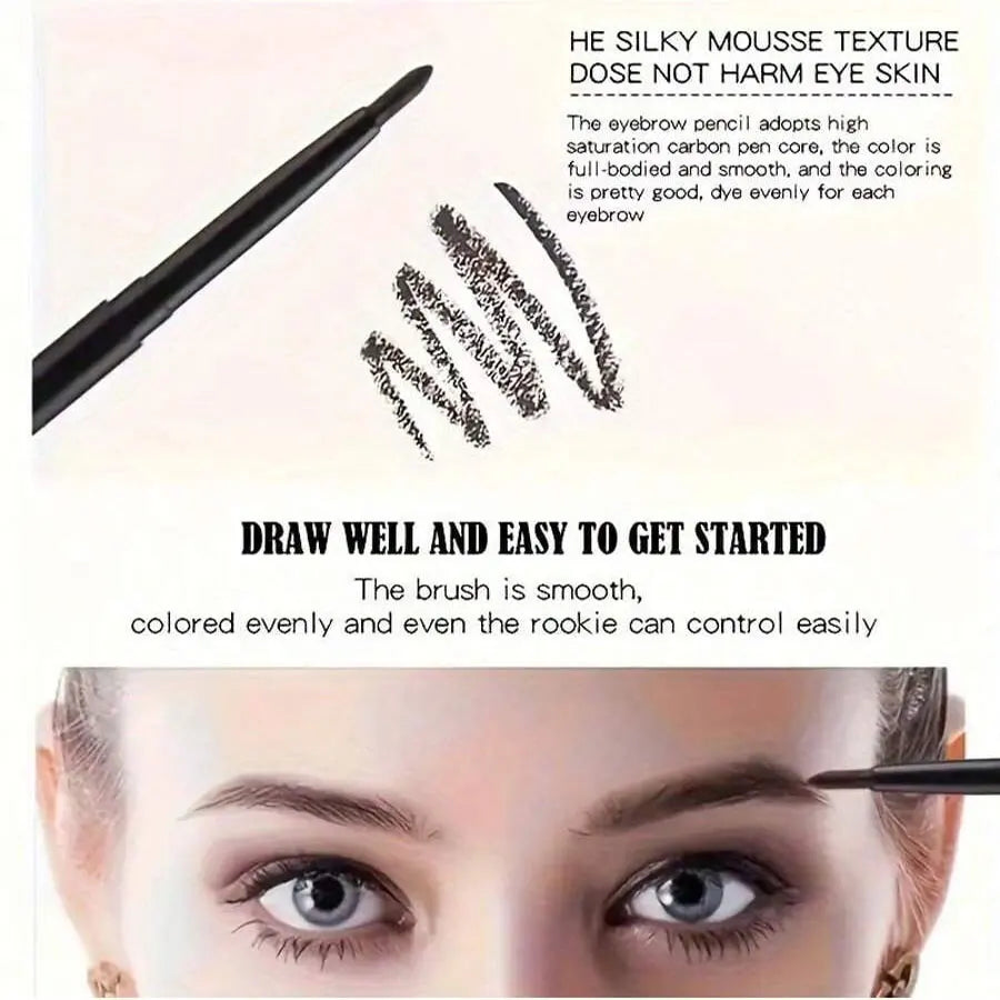 3-Piece Waterproof Long-Lasting Black Eyeliner Pencil Set