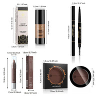 4-Piece Face Makeup Set with Foundation, Eyebrow Pencil, Lipstick, and Powder