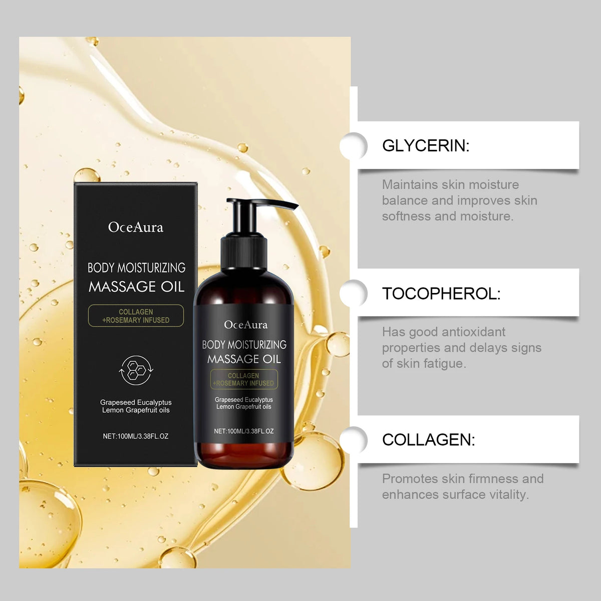 100ml Lightweight Moisturizing Body Massage Oil