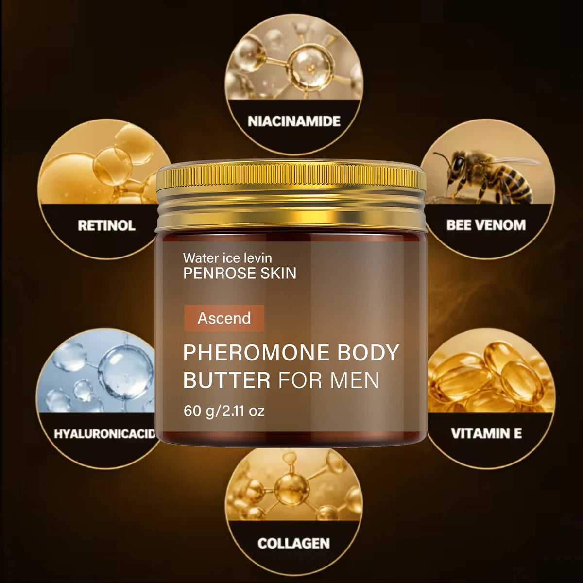 Water Ice Levin Men's Fragranced Body Butter Moisturizing Cream 60g
