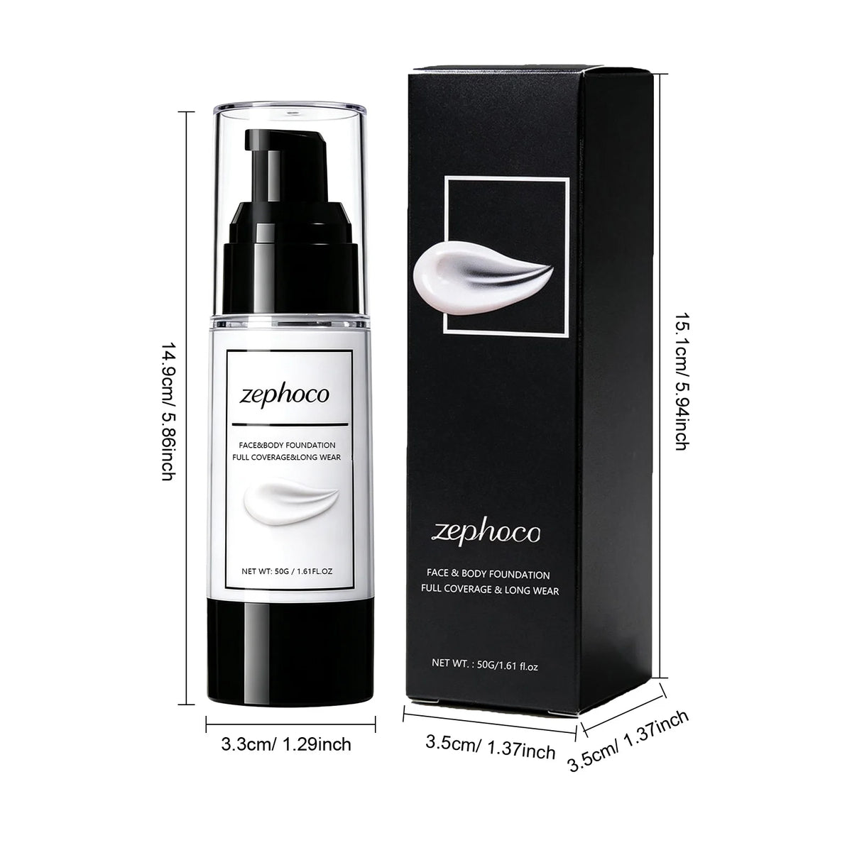 50g Full Coverage Matte Face & Body Foundation Liquid