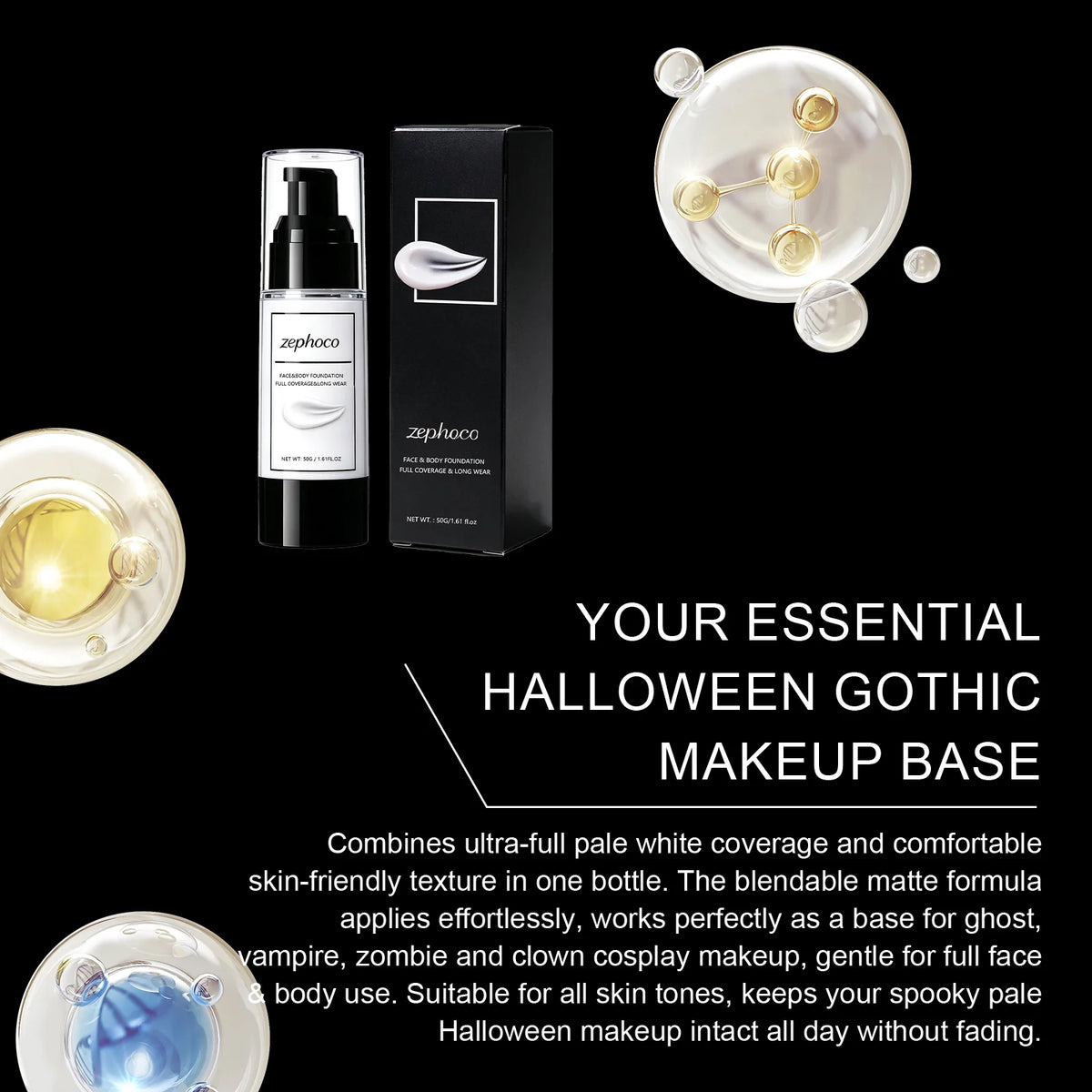 50g Full Coverage Matte Face & Body Foundation Liquid