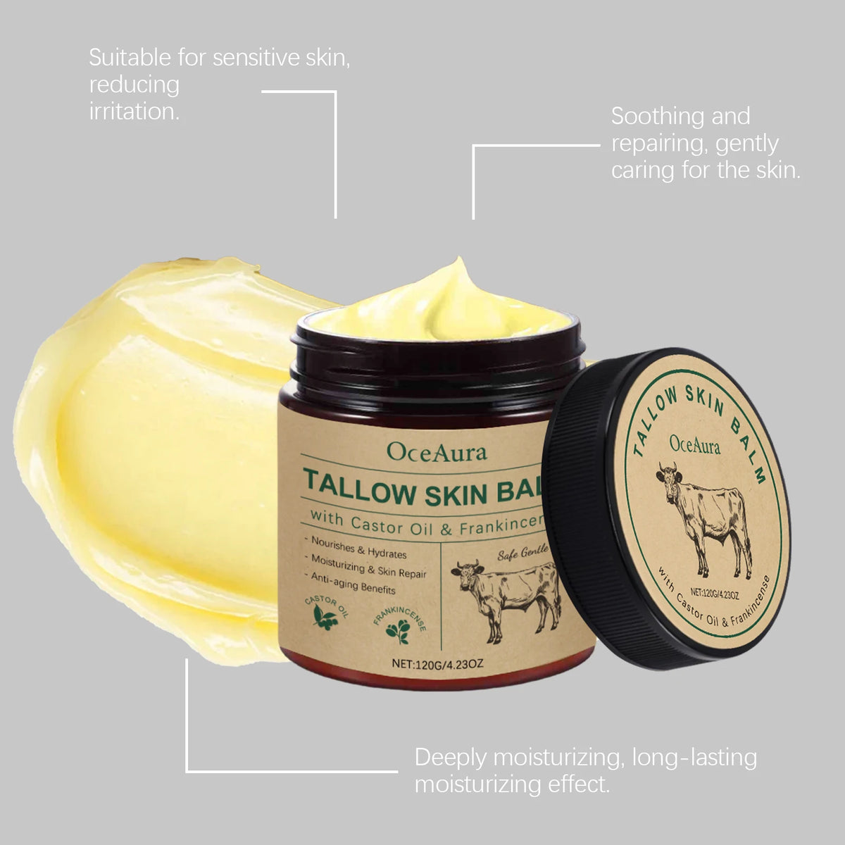 120g Deep Moisturizing and Nourishing Body Tallow Balm