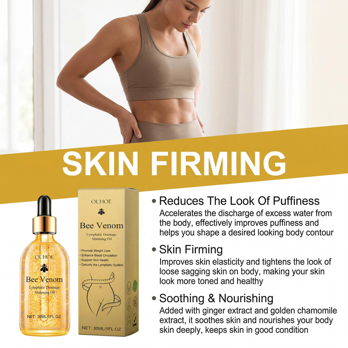 Bee Venom Slimming and Lymphatic Drainage Body Massage Oil