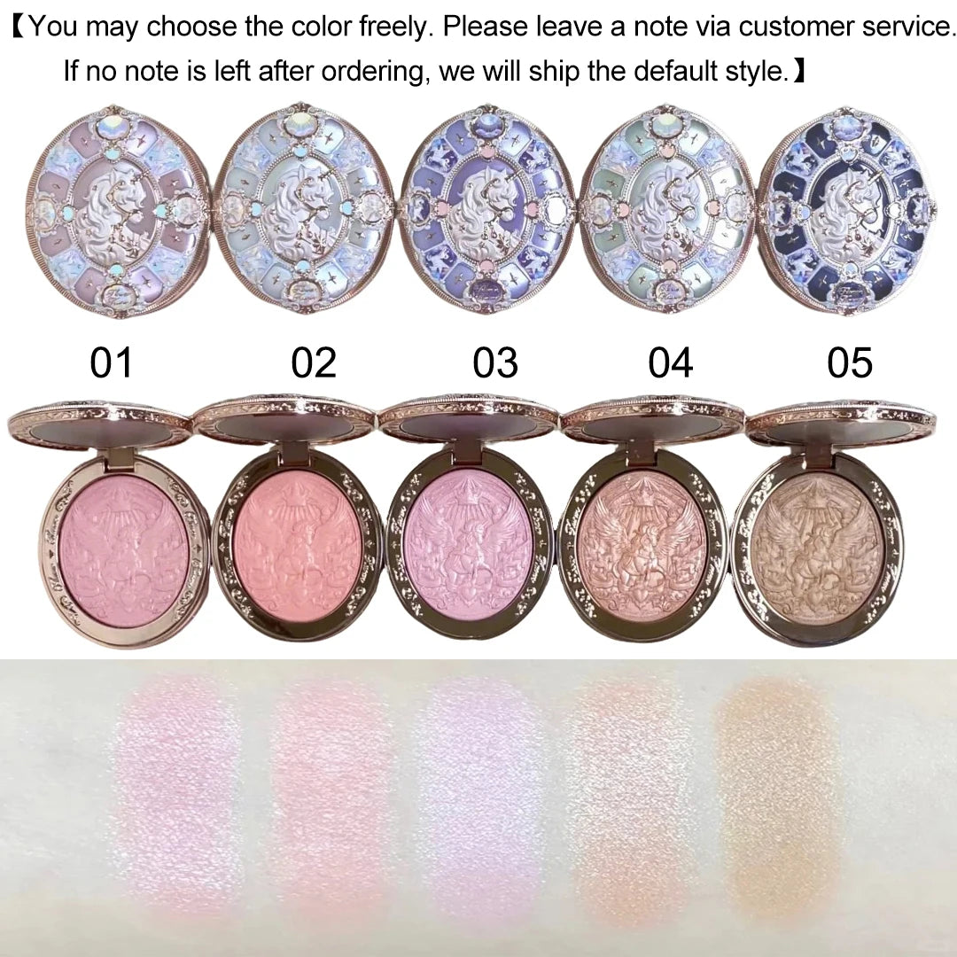 Knight Unicorn Makeup Set with Eyeshadow, Blush, Lipstick and Loose Powder