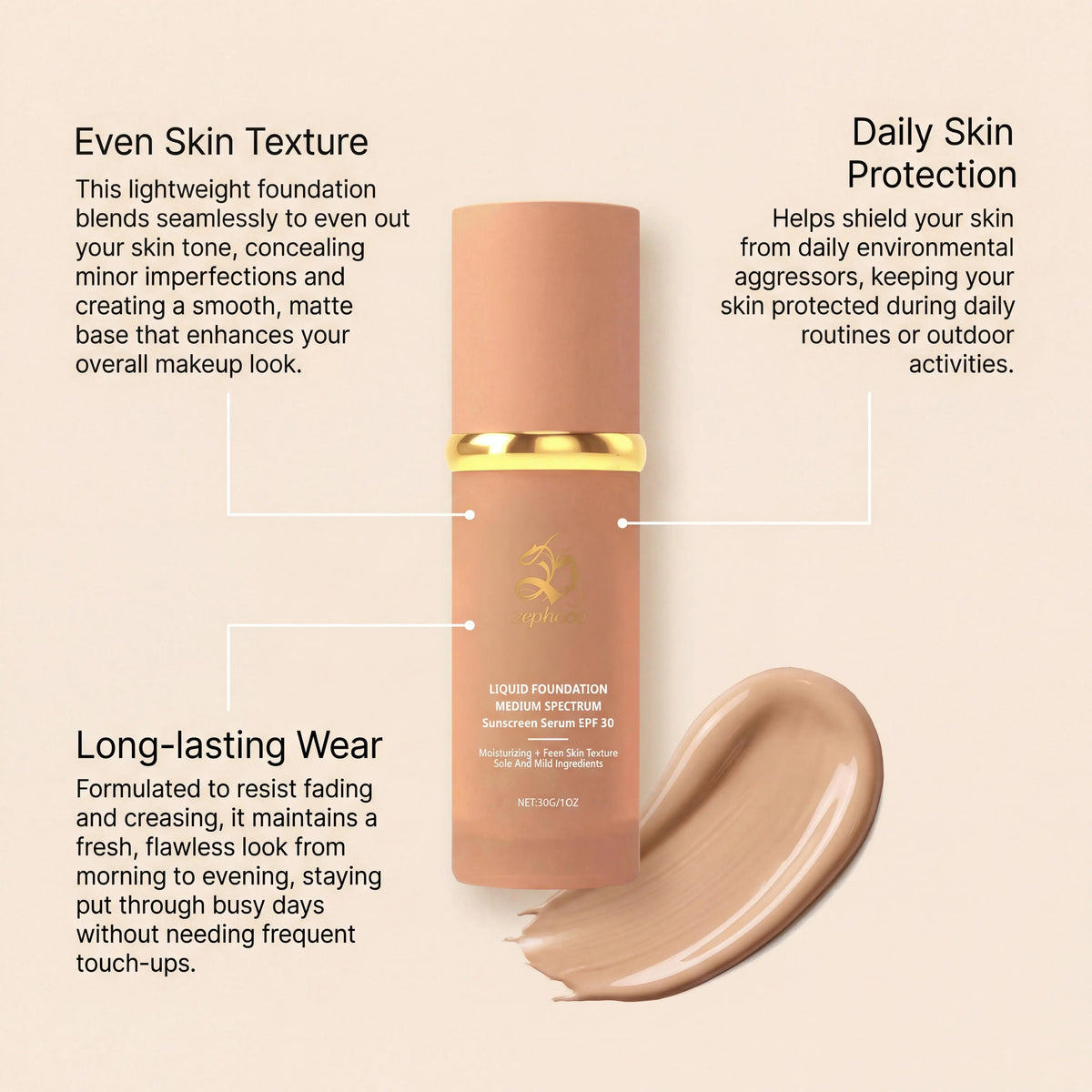 Color Changing Liquid Foundation SPF 50+ Full Coverage Concealer