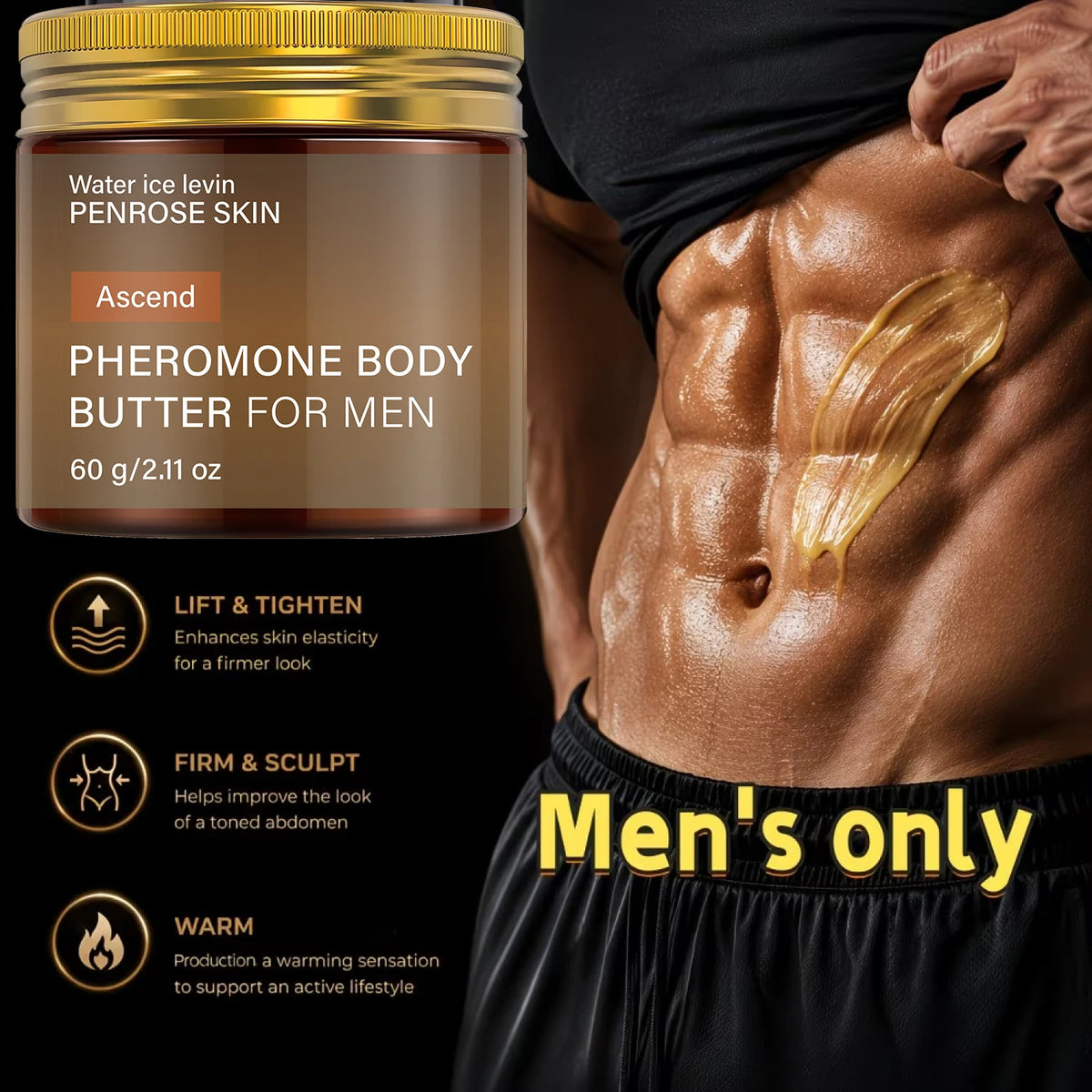 Water Ice Levin Men's Fragranced Body Butter Moisturizing Cream 60g