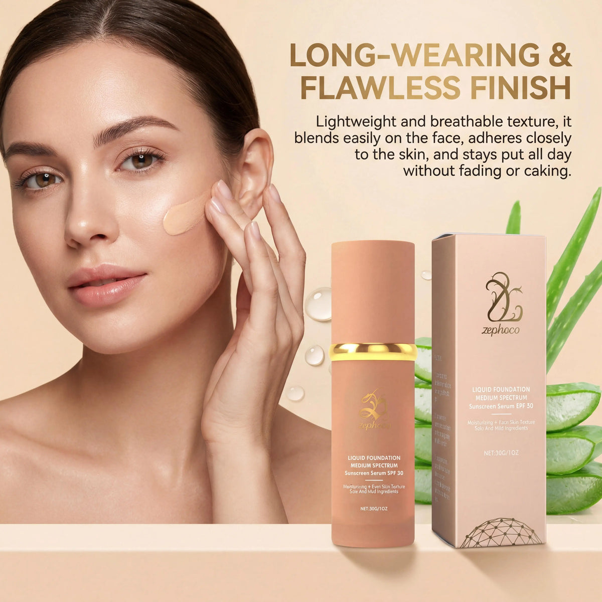 Color Changing Liquid Foundation SPF 50+ Full Coverage Concealer