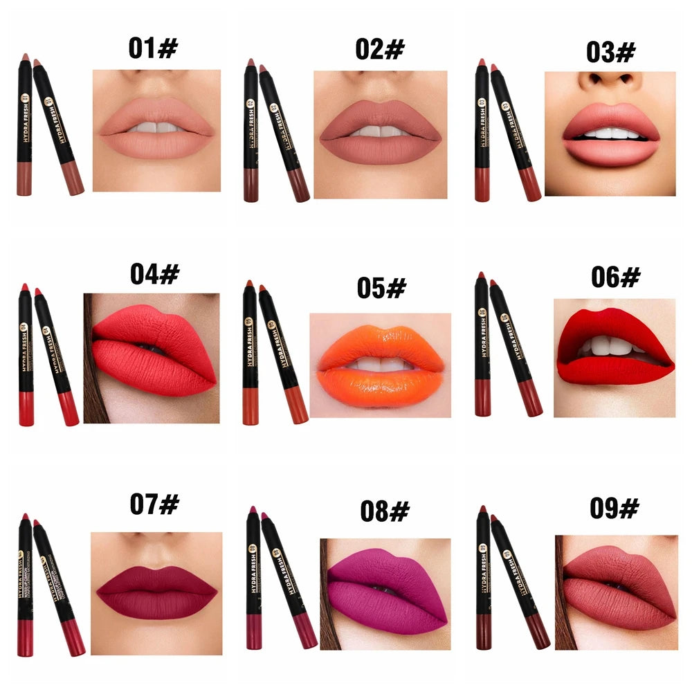 9-Color Matte Velvet Lipstick Pen - Long Lasting & Waterproof