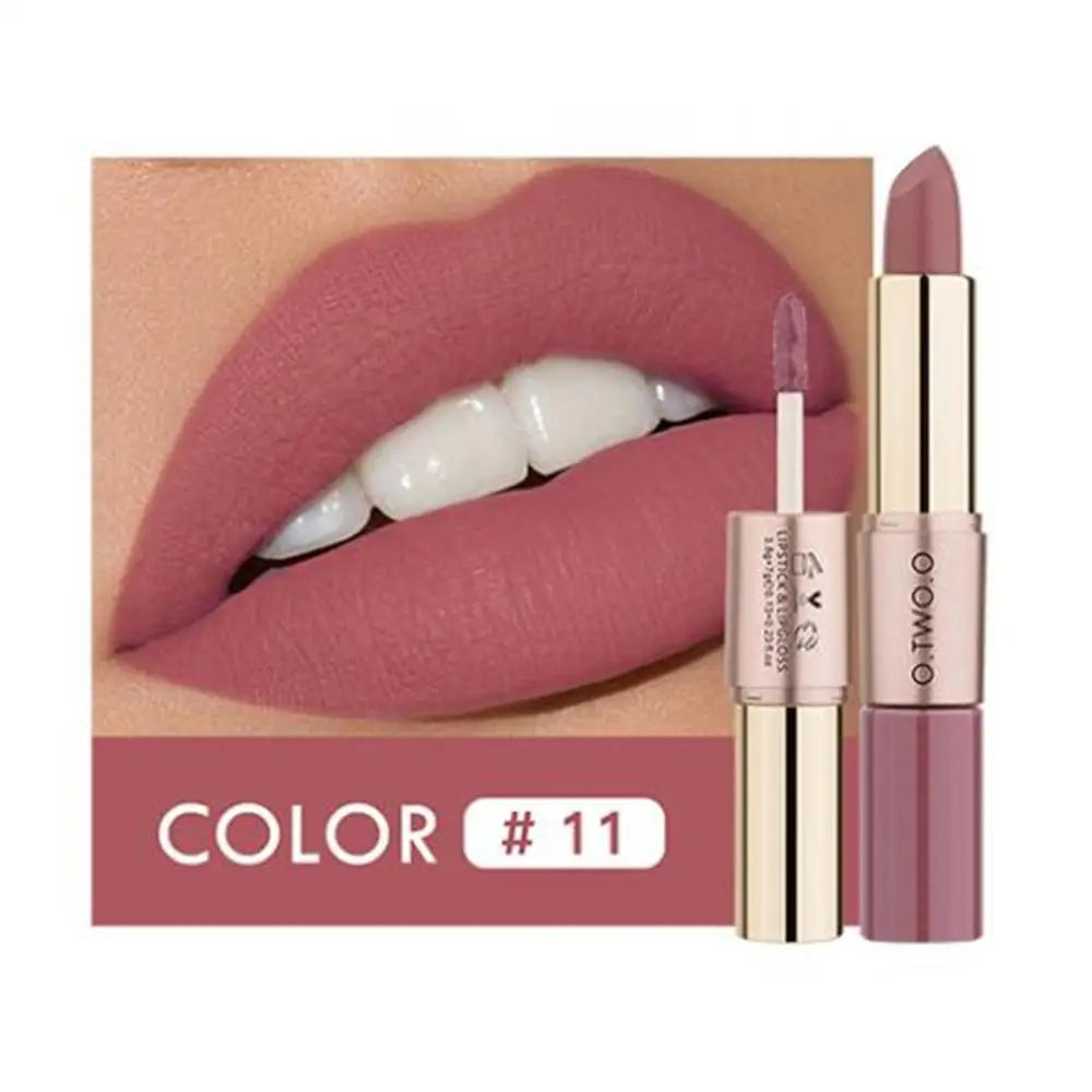 O.TWO.O 2-in-1 Waterproof Matte Lipstick and Lip Gloss