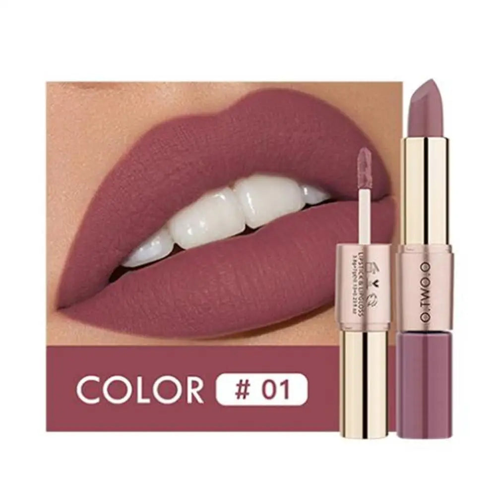 O.TWO.O 2-in-1 Waterproof Matte Lipstick and Lip Gloss