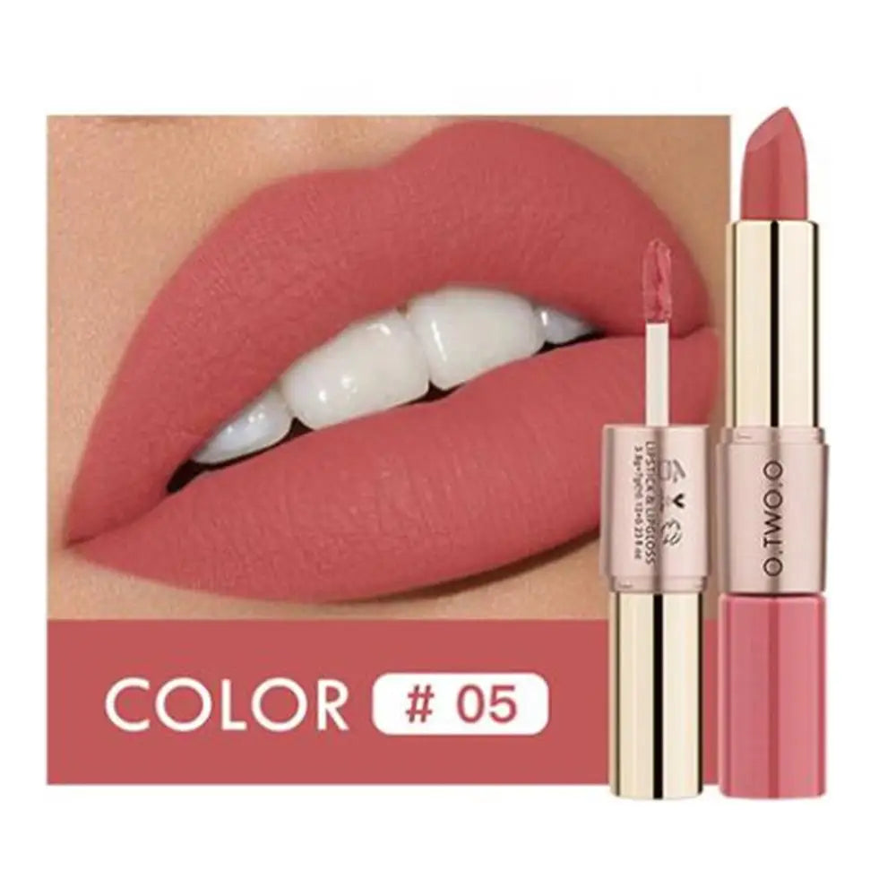 O.TWO.O 2-in-1 Waterproof Matte Lipstick and Lip Gloss