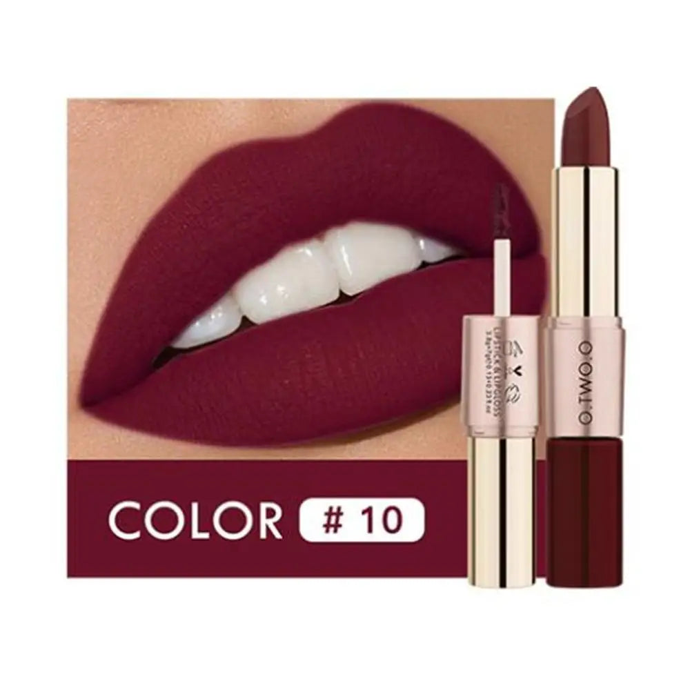 O.TWO.O 2-in-1 Waterproof Matte Lipstick and Lip Gloss
