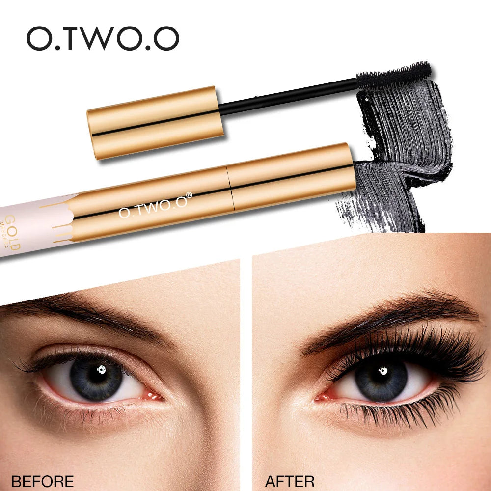 3D Lengthening Black Mascara - Long-wearing Gold Tube