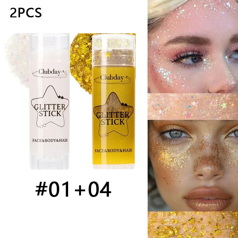 White Pearl Sparkling Sequins Glitter Gel Stick for Face and Body
