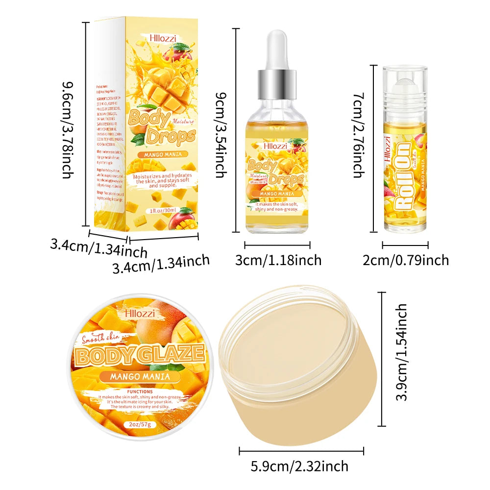Mango Body Glaze and Oil Set with Rollerball Applicator