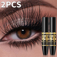 2-Piece 5D Silk Fiber Waterproof Mascara - Black Long Lasting & Lengthening
