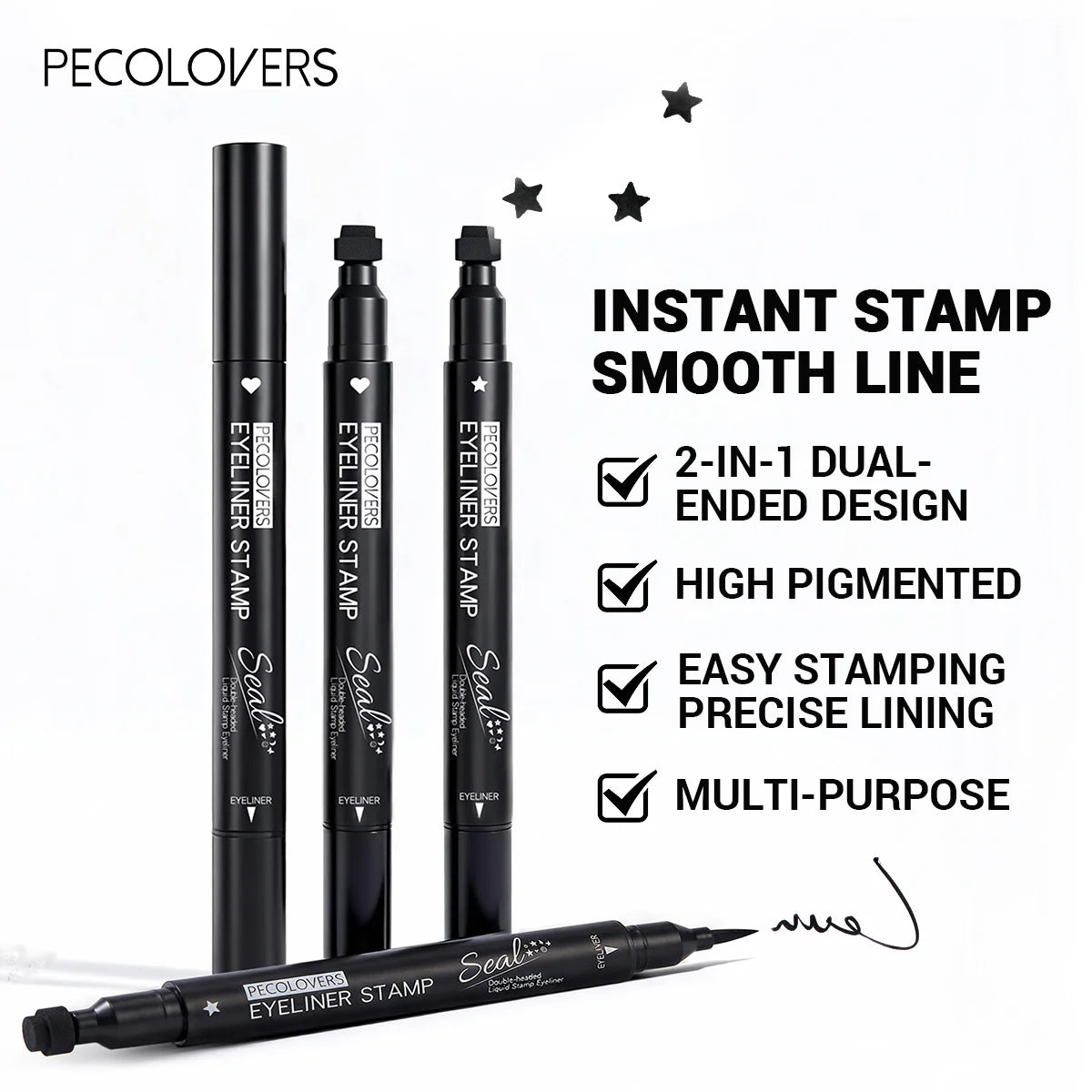 8-Piece 2-in-1 Waterproof Stamp Eyeliner Set