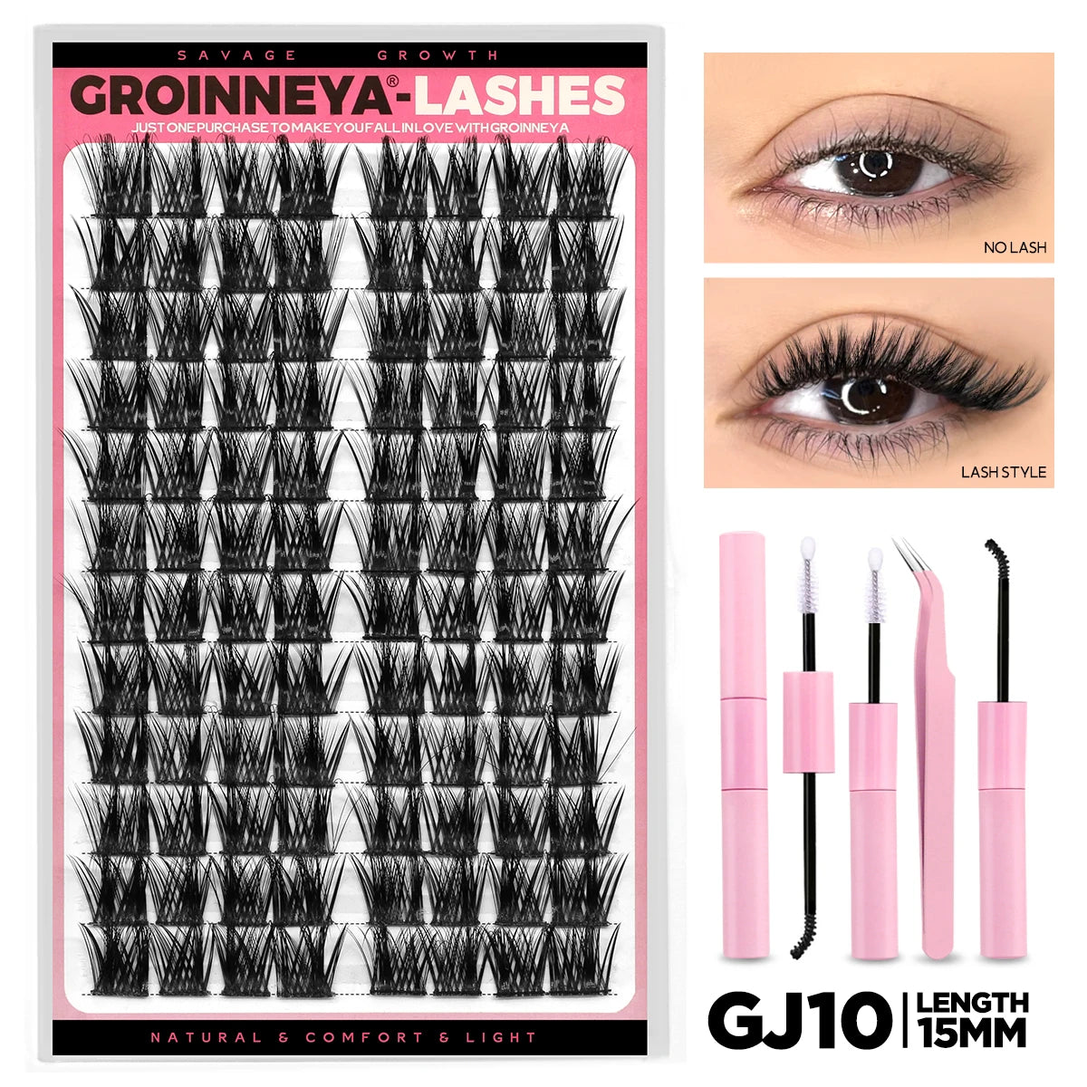 Cat Eye DIY Lash Extension Kit with Bond, Seal, and Tweezers