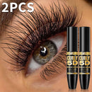 2-Piece 5D Silk Fiber Waterproof Mascara - Black Long Lasting & Lengthening