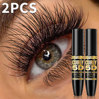2-Piece 5D Silk Fiber Waterproof Mascara - Black Long Lasting & Lengthening