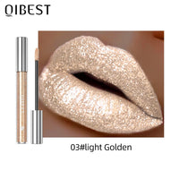 Waterproof Diamond Glitter Liquid Lipstick with Metallic Pearl Finish