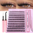 200-Piece Single-Cluster False Eyelash Set with Glue (10-16mm)