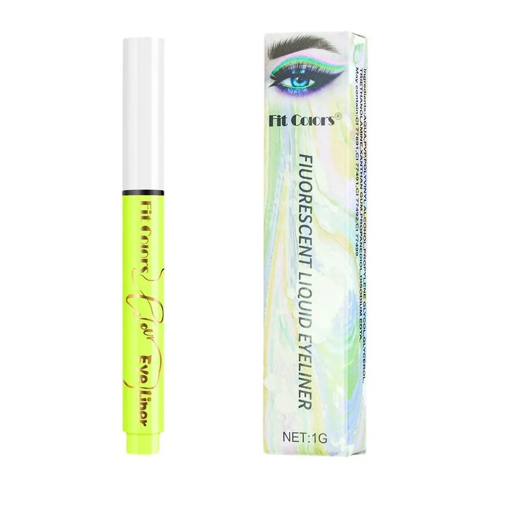 12-Color Neon UV Fluorescent Liquid Eyeliner Set