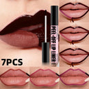 7-Piece Peel Off Lip Stain Set - Long Lasting Waterproof Lip Tint