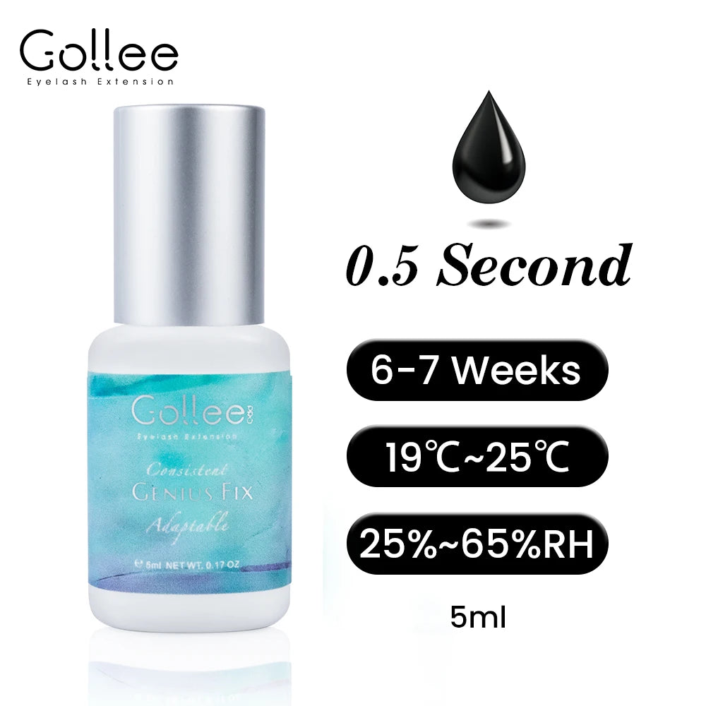 Gollee 0.5s Fast Dry Eyelash Extension Glue 6-8 Weeks Long Lasting Adhesive