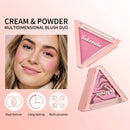 Triangular Two-Tone Matte Blush Palette with Folding Design