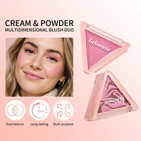 Triangular Two-Tone Matte Blush Palette with Folding Design