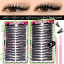 640 Pcs D Curl Lash Clusters Kit with Waterproof Reusable Extensions