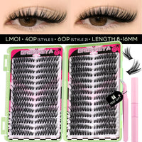 640 Pcs D Curl Lash Clusters Kit with Waterproof Reusable Extensions