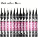 12-Pack Waterproof Long-Lasting Black Liquid Eyeliners