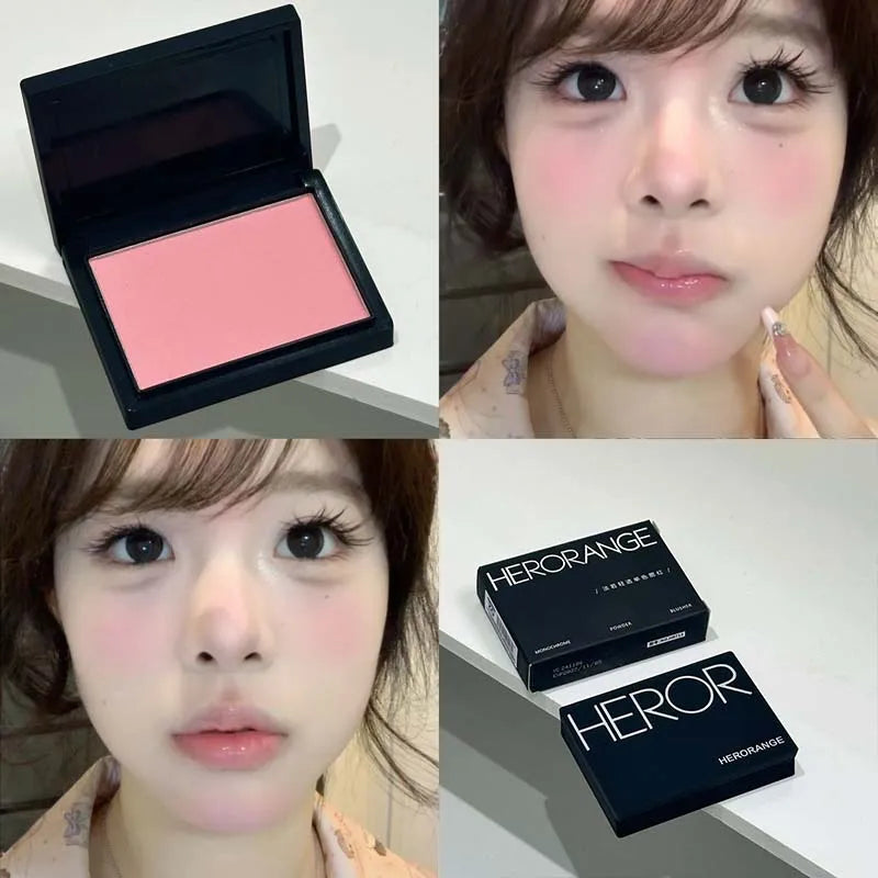 Monochrome Matte Blusher Palette Soft Silky Cheek Natural Facial Rouge Plate Lasting Nude Low Saturation Powder Blusher Makeup
