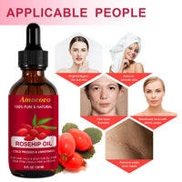 Amococo Jojoba and Rosehip Oil Set, Cold Pressed Face and Body Oil, 2 x 120ml