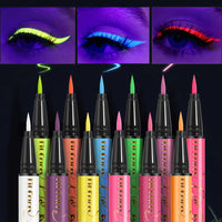 12-Color Neon UV Fluorescent Liquid Eyeliner Set