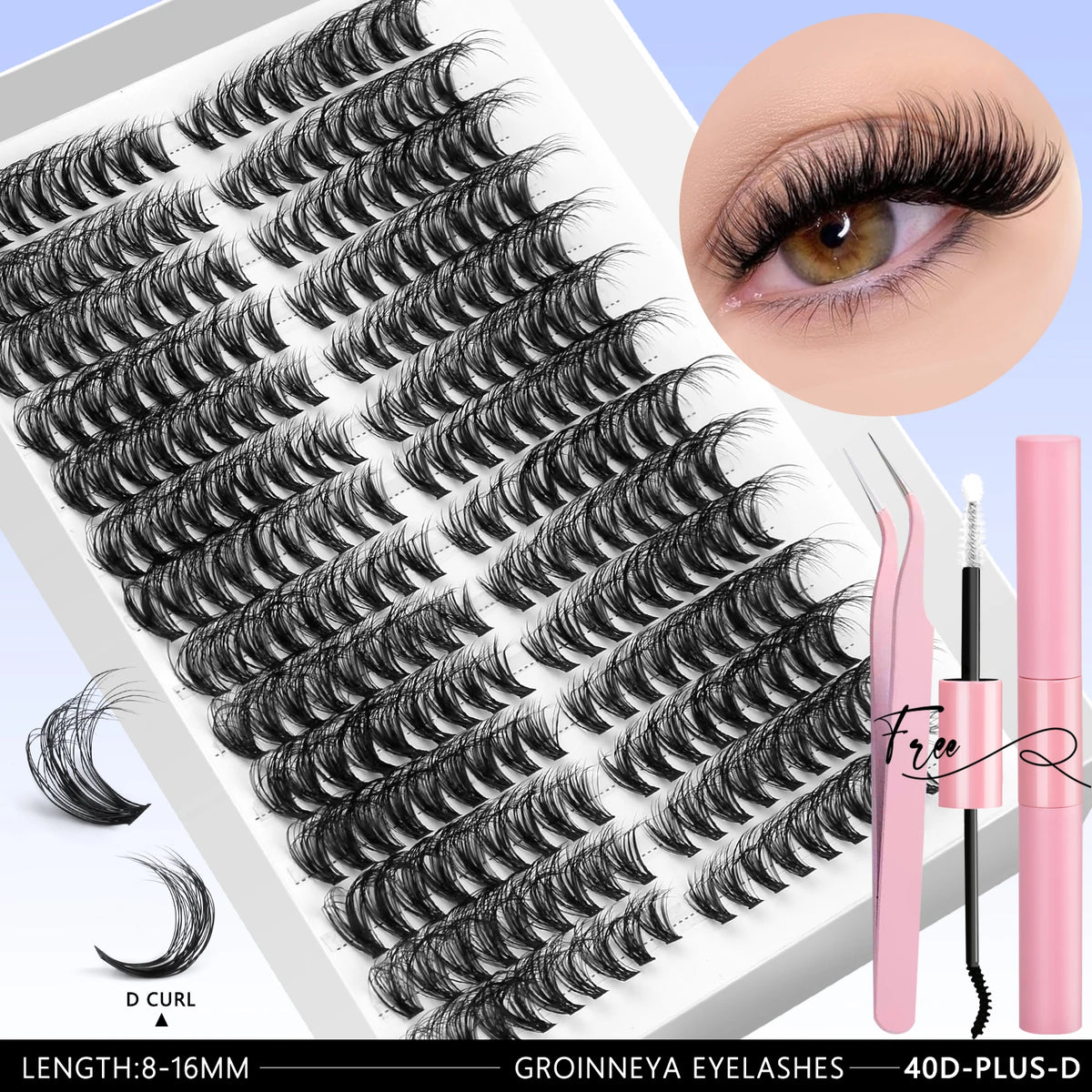 540pcs Lash Clusters Kit with Bond and Seal