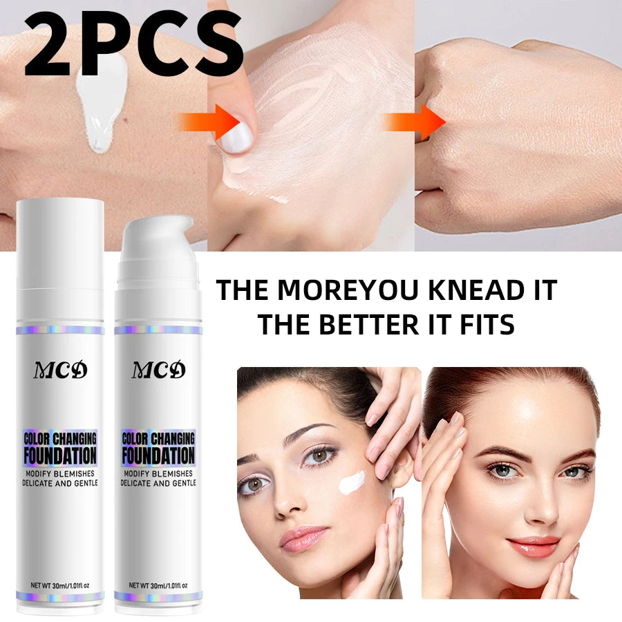2-Piece Magic Color Changing Liquid Foundation - Hydrating Makeup Base