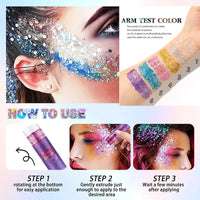 Sparkling Sequins Glitter Gel Stick for Face, Body, and Eyes